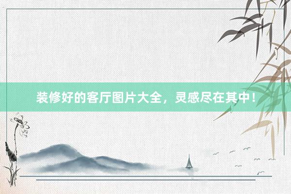 装修好的客厅图片大全，灵感尽在其中！