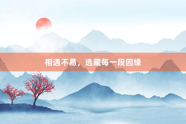 相遇不易，选藏每一段因缘